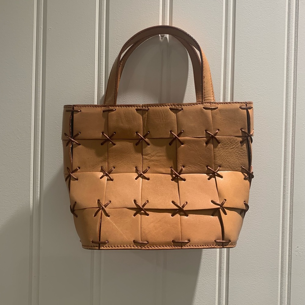 Tan Leather Tote Bag